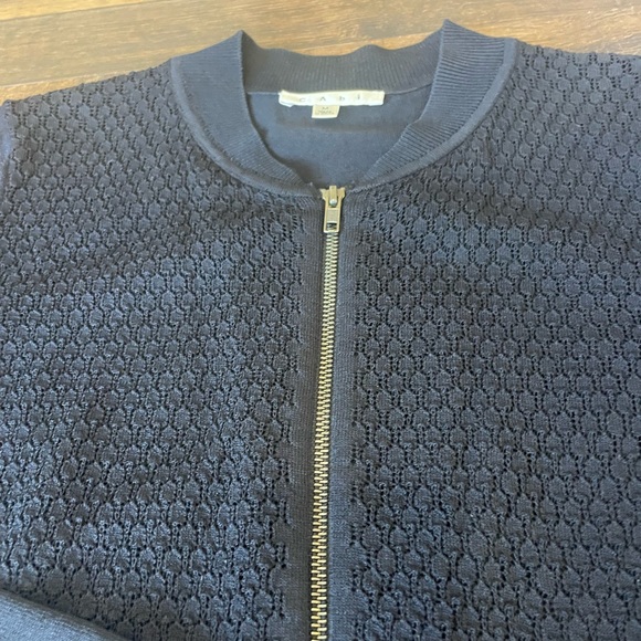 CAbi Black Bomber Zip-up Jacket | Sweater l Textured Like New - Picture 5 of 10